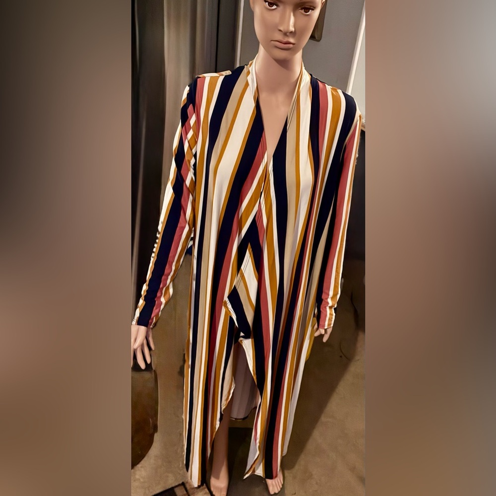 Striped Multicolor Long Sleeve Dress